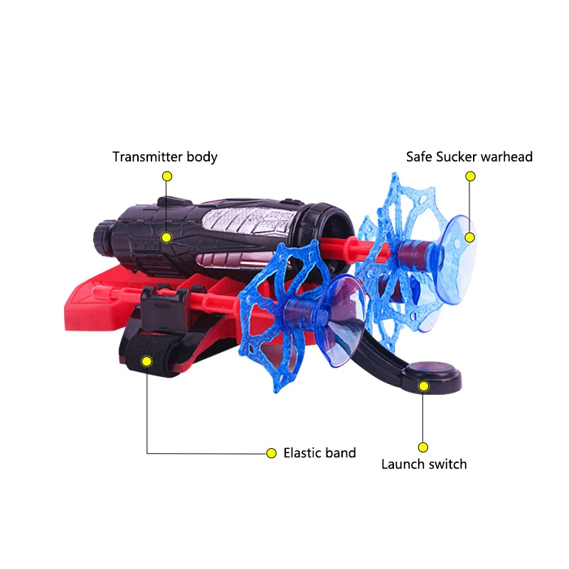 정품 디즈니 스파이더맨 손목 발사기, 안전 소프트 총알 총 장난감, 만화 애니메이션 피규어, 마블 스파이더맨 코스프레 장난감, 어린이 선물