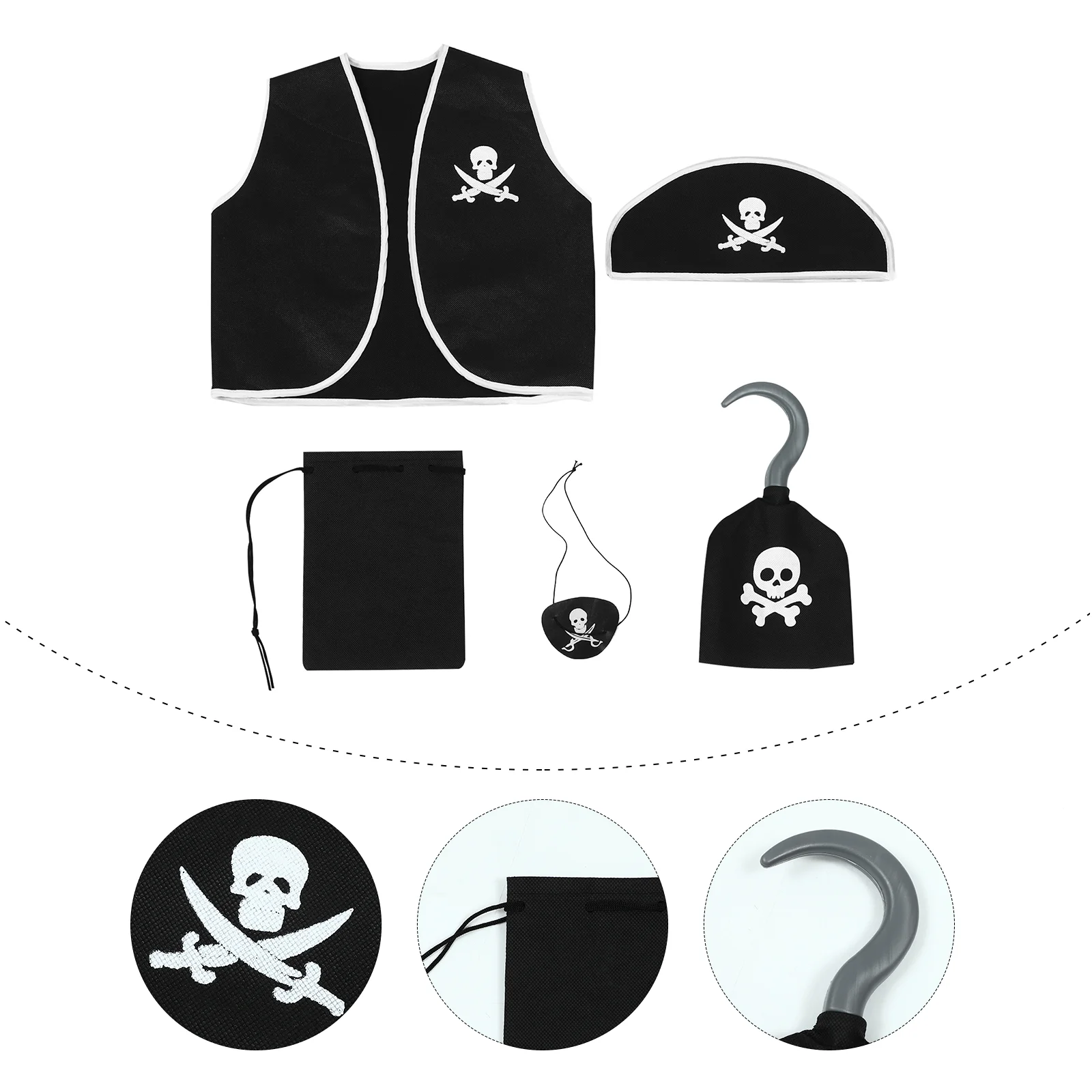 Vêtements de Cosplay Pirate 5 pièces, Costume de simulation, Costume d'halloween, robe pour tenues de bébé