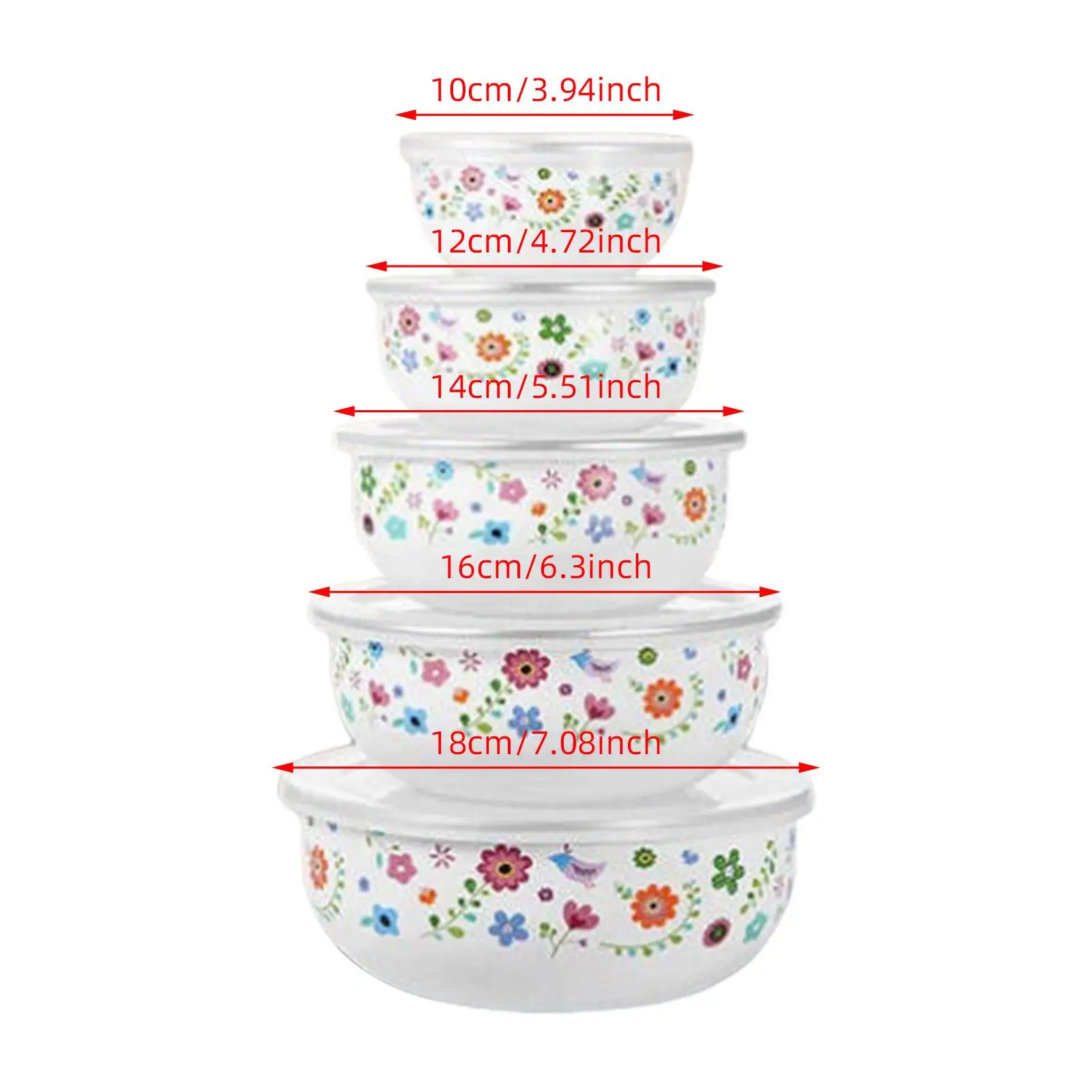 5Pcs Mixing Bowl Set Rice Bowl Food Prep Bowls for Cooking Biscuits Pancakes