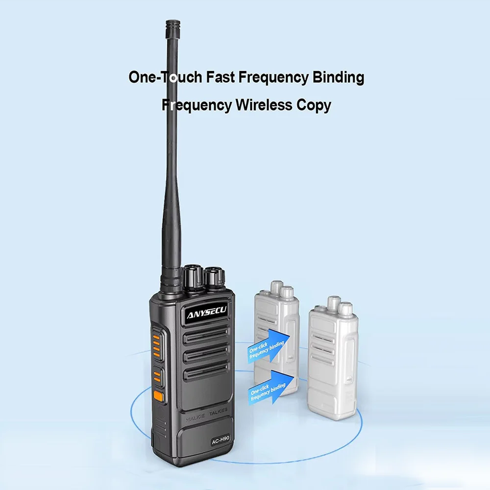 ANYSECU AC-H90 2800 mAh 10 W Hochleistungs-Walkie-Talkie, 16 Kanäle mit Scanfunktion, Frequenzanpassung mit einem Klick