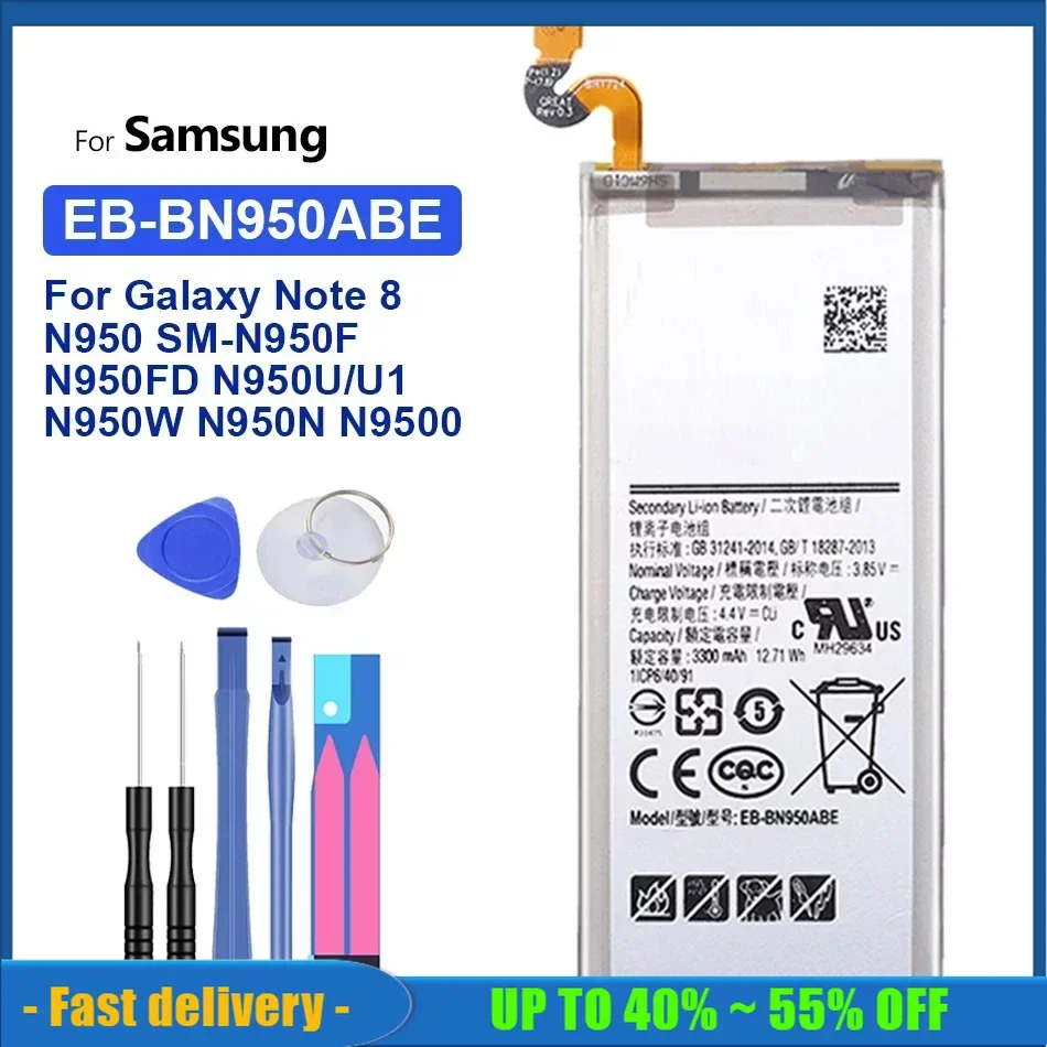 

Battery EB-BN950ABE 3300mAh For Samsung Galaxy Note 8 Note8 N950 SM-N950F N950FD N950U/U1 N950W N950N N9500 Bateria