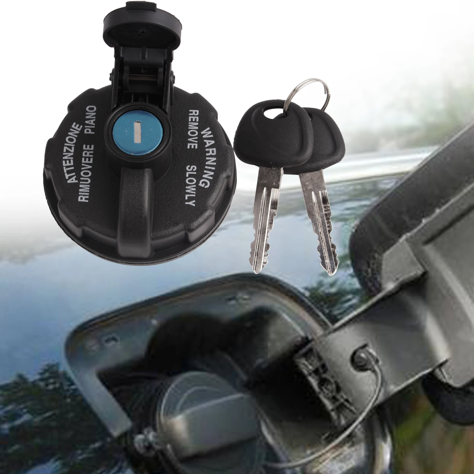 Universal Car Fuel Tank Cap Locking Fuel Tank Cap Dust Cap Diesel Trucks Replace Fuel Tank Cap with 2 Key Automotive Accessories