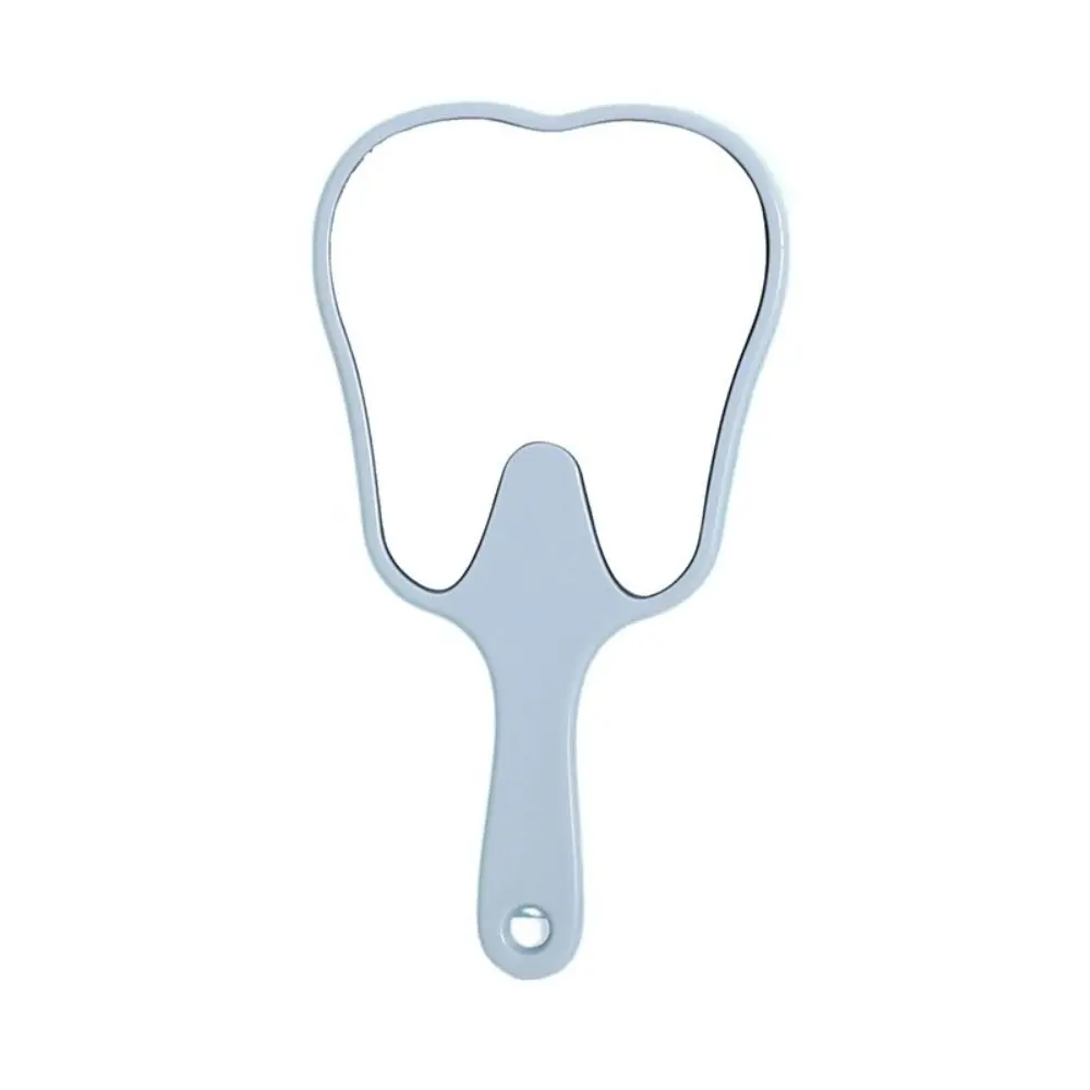 Simple Plastic Tooth-shaped Mirror Mini High-definition Handheld Sector Mirror Lightweight Portable Makeup Mirror Home Decor