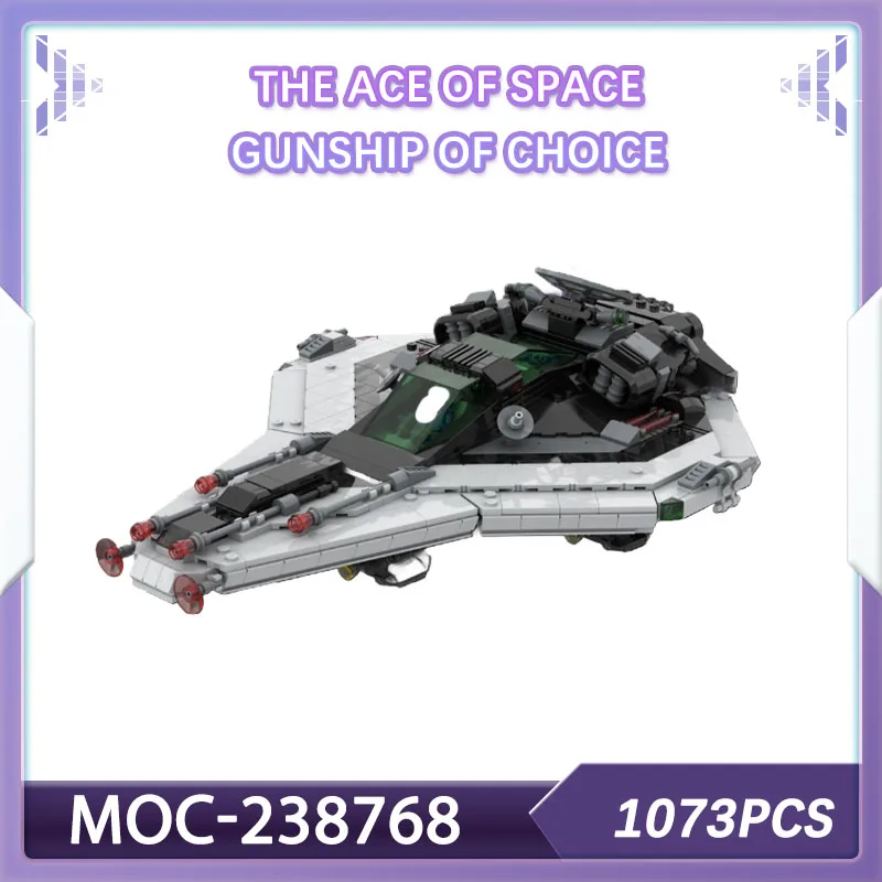 

Building block set The Ace of Space - Gunship MOC-238768 space war Science fiction military war spaceship model Christmas gift