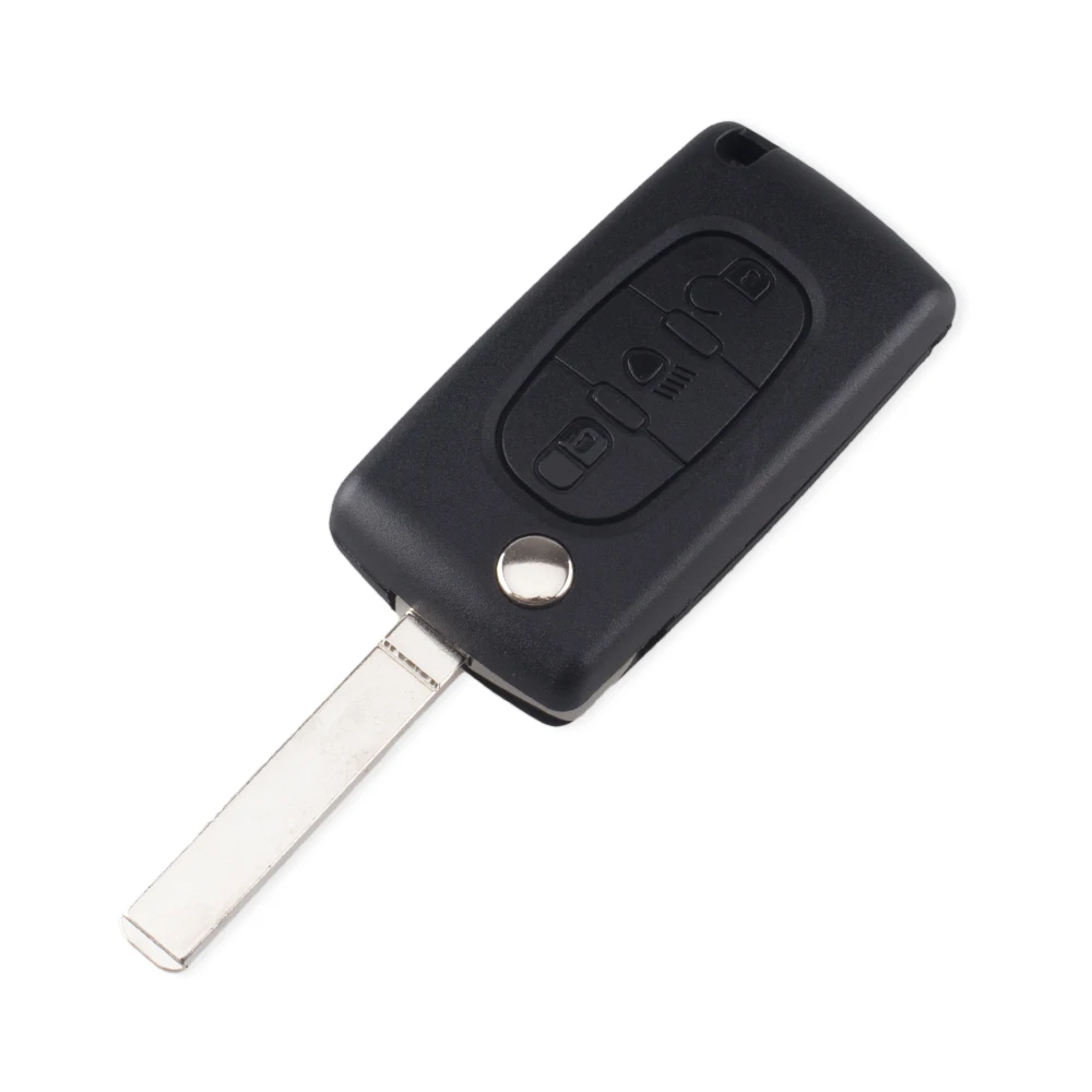 KEYYOU per CITROEN C2 C3 C4 C5 C6 C8 Remote Flip Key Shell Case Fob 3 pulsanti senza scanalatura CE0536