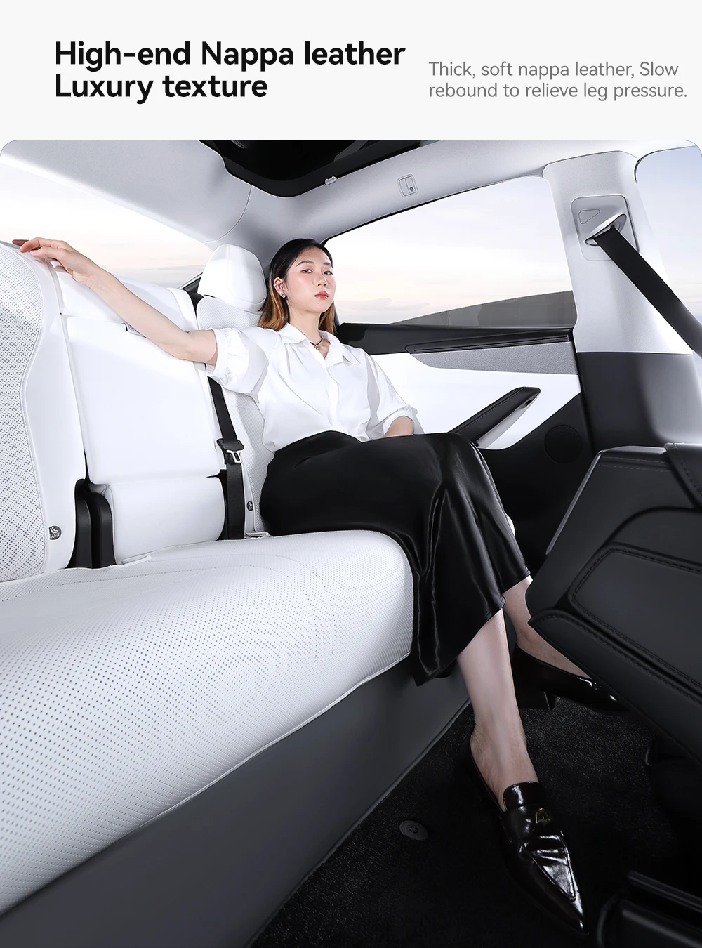 YZ für Tesla Model Y Juniper 2022, neue Leder-Kofferraummatten, vollständig umgeben, wasserdicht, rutschfeste Liner, individuelles Bodenmatten-Zubehör – Detail 9
