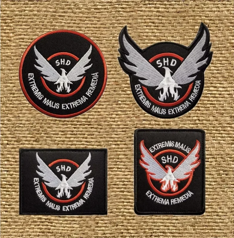 SHD Embroidered Patches for Clothing Shooting Role-playing Game Tactical patch Hook&Loop Wing Badge on Backpack Military Armband