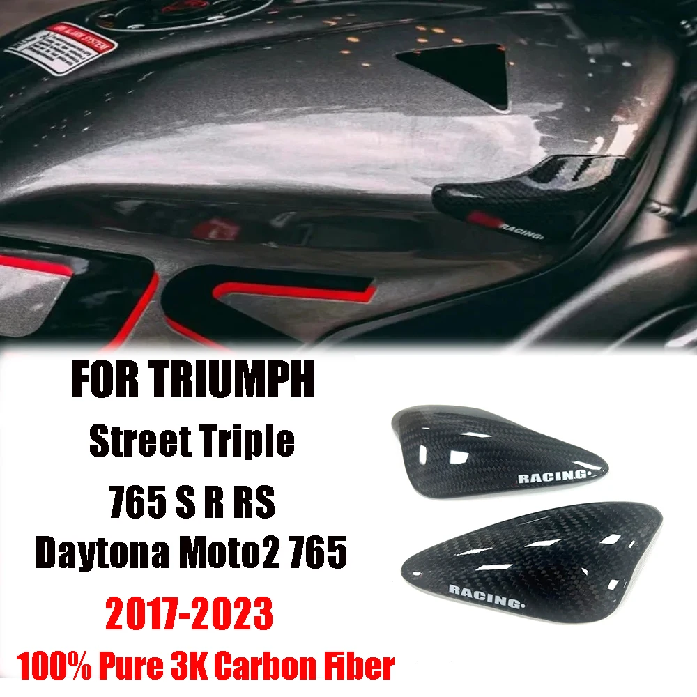 100% Pure 3K Carbon Fiber For Triumph Daytona Moto2 765 / Street Triple 765 S R RS 2017-2023 Carbon Fibre Tank / Tail Sliders