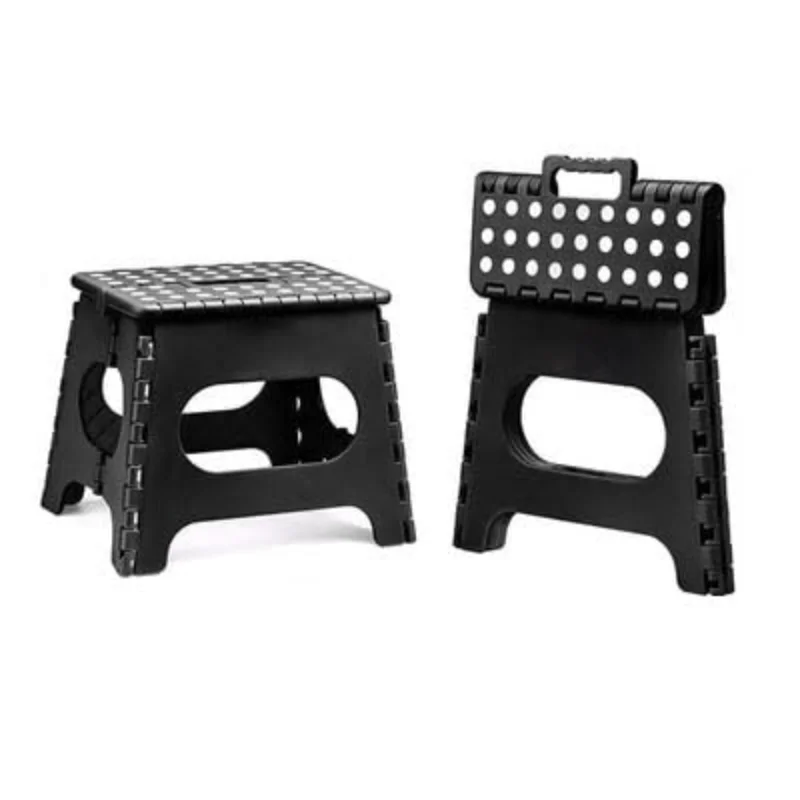 Compact 11" Folding Step Stool With Non-Slip Surface - Ideal For Kitchen, Camping & Picnics