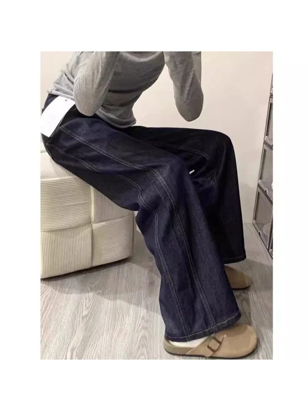 

High Waist Wide Leg Jeans Women's plus Size Washed Denim Pants Slimming Straight Cut Trousers for plus Size Fashion