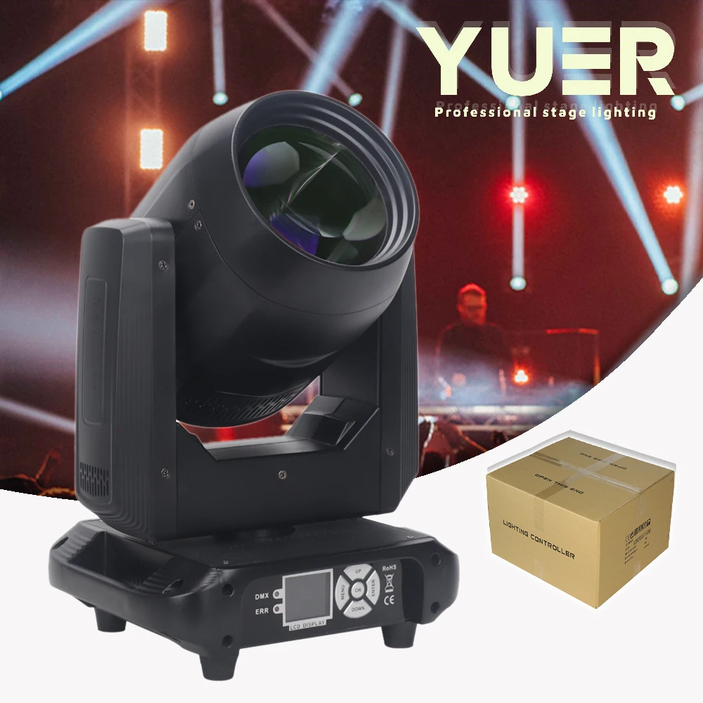 200W Stage Moving head LED light Beads Rainbow Automatic focus 13 gobos DMX 18 prisms 14CH LCD display Bar party disco Light