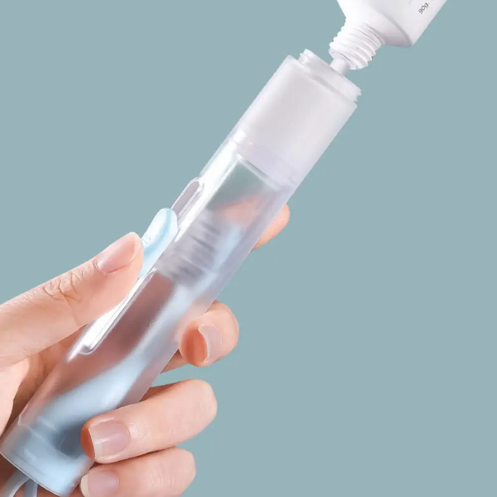 

2Pcs Travel Toothbrush Holders Skyblue Portable Design Space Saving Comfortable Brushing Plastic Toothbrush Cases