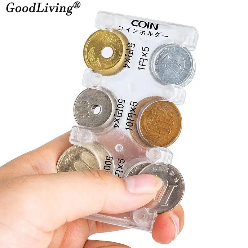 1PCS Coin Collection Purse Wallet Organizer Holder For Car Coin Changer Holder Mini Japan Coin Dispenser Plastic Storage Box