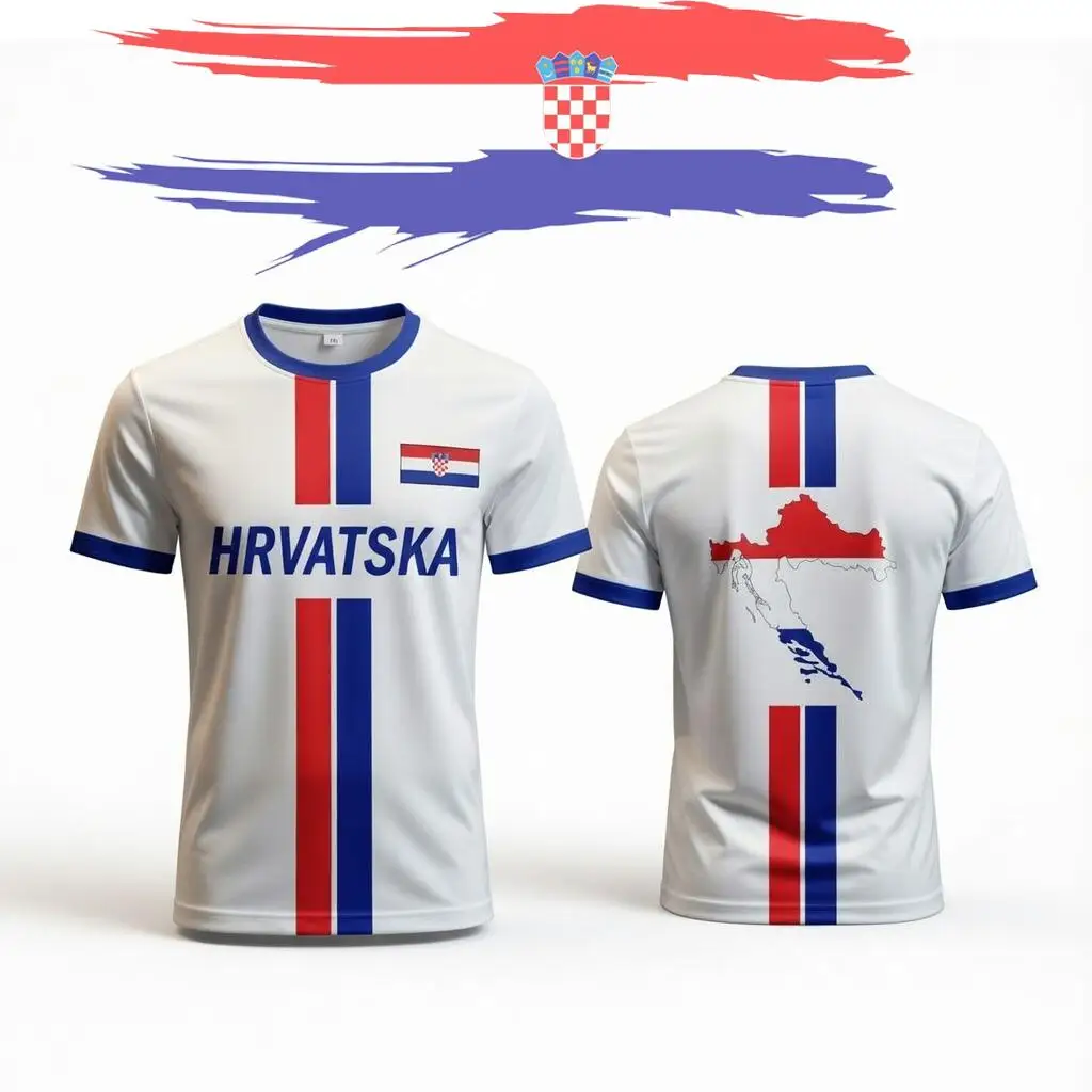 

Croatia Flag Print Jersey Outdoor Breathable Quick-drying Training Apparel Men's And Women's Football Sports Gift T-shirts