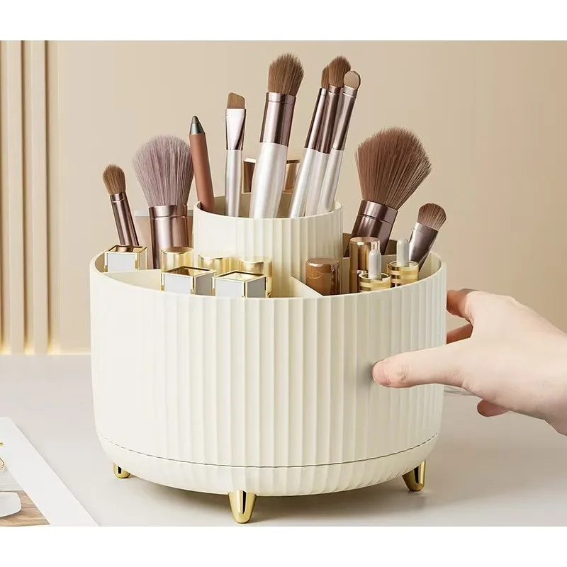 Simple Desktop Style Large Capacity Cosmetics Storage Rack, Dressing Table, Lipstick Makeup Brush, Rotatable Storage Pen Holder