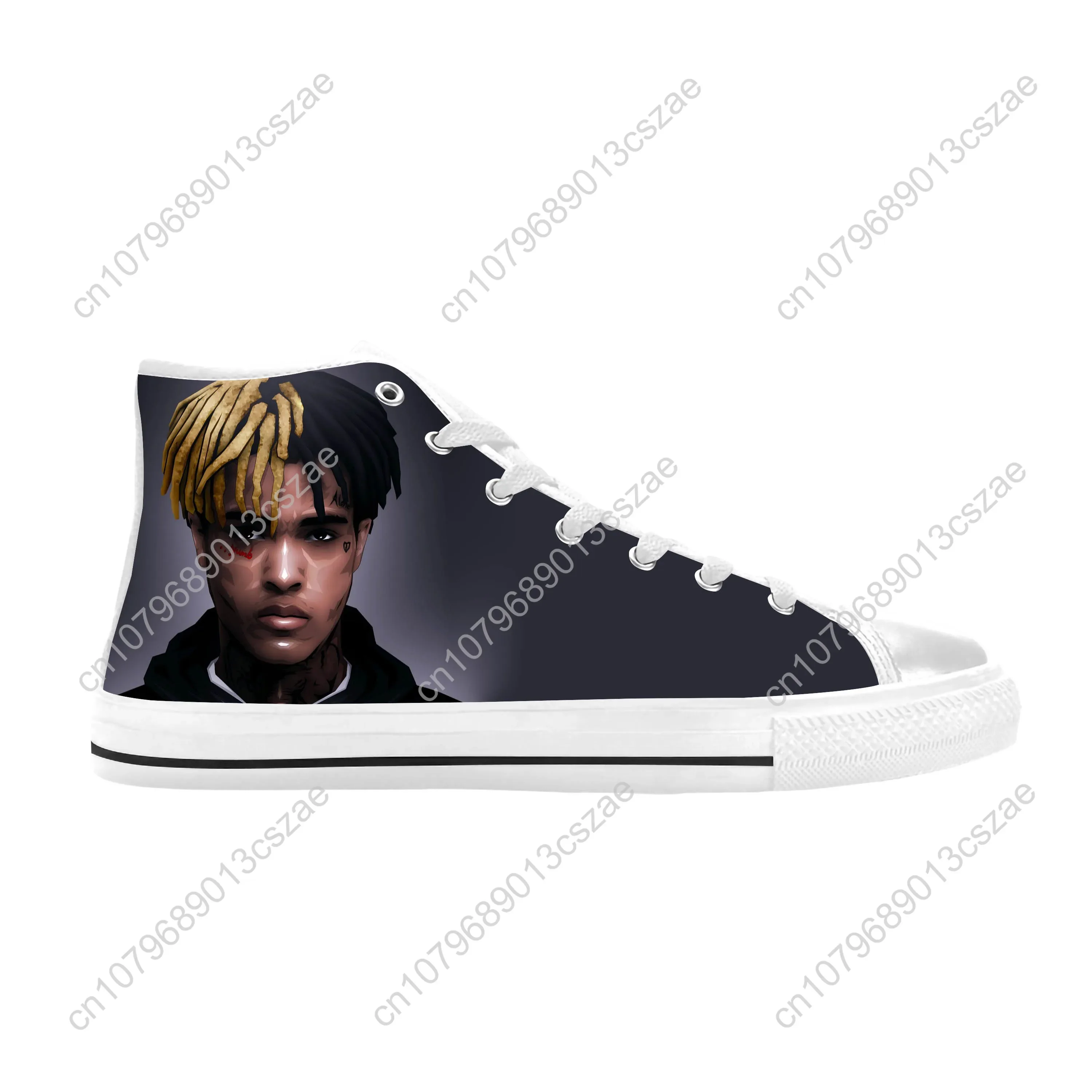 Hot Hip Hop Rapper Rap Singer Music XXXTentacions Casual Cloth Shoes High Top Comfortable Breathable 3D Print Men Women Sneakers