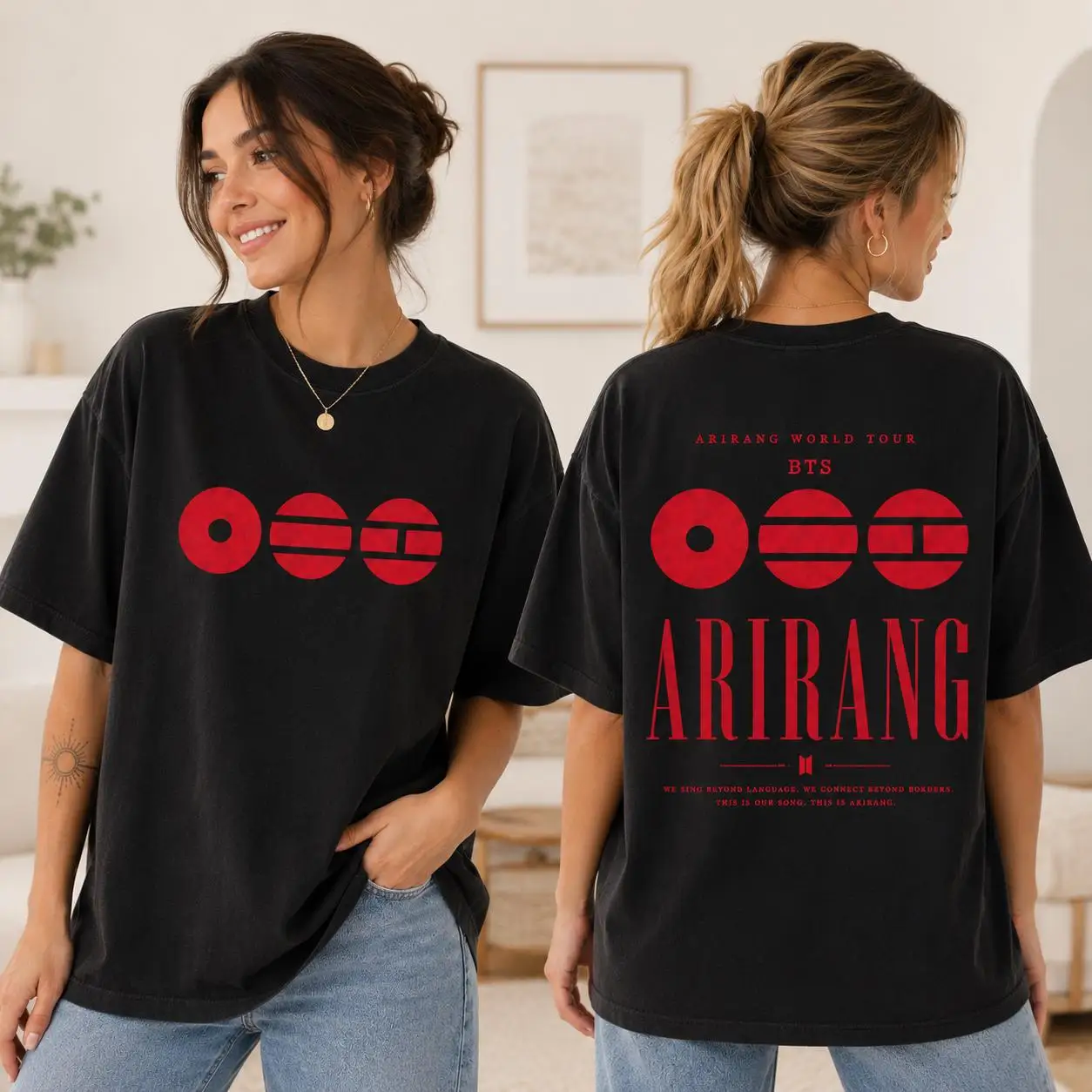 2026 BT21 Arirang Graphic T-shirt Men and Women Summer 100 Cotton Shirt Fashion High Quality Short Sleeved Top Streetwear Unisex
