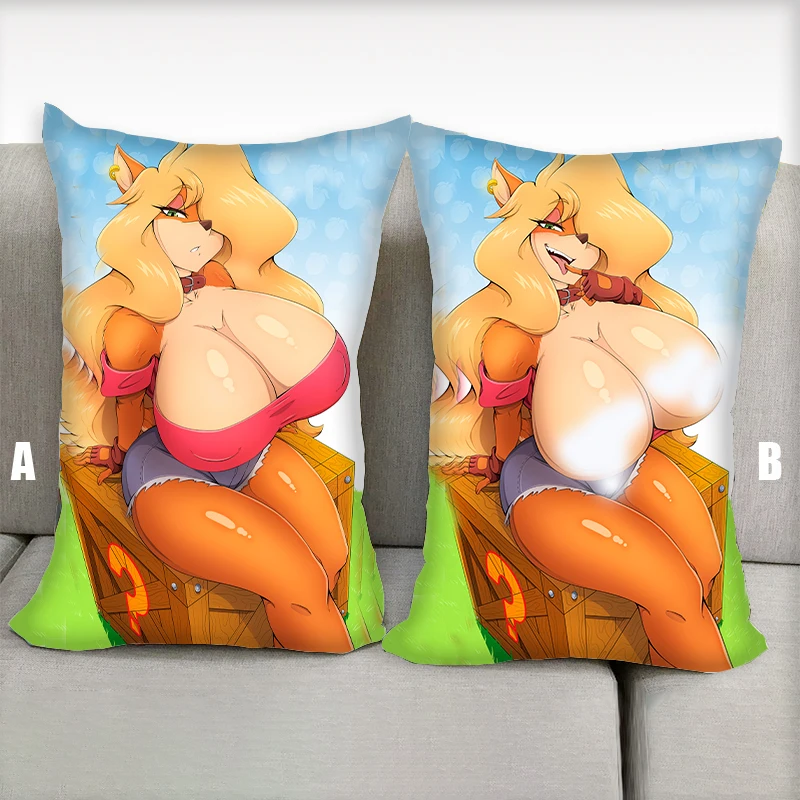 Dakimakura Anime Pillow Crash Bandicoot Furry Nsfw Half Body Cartoon Pillow Core Double Side Print Bedding Gifts