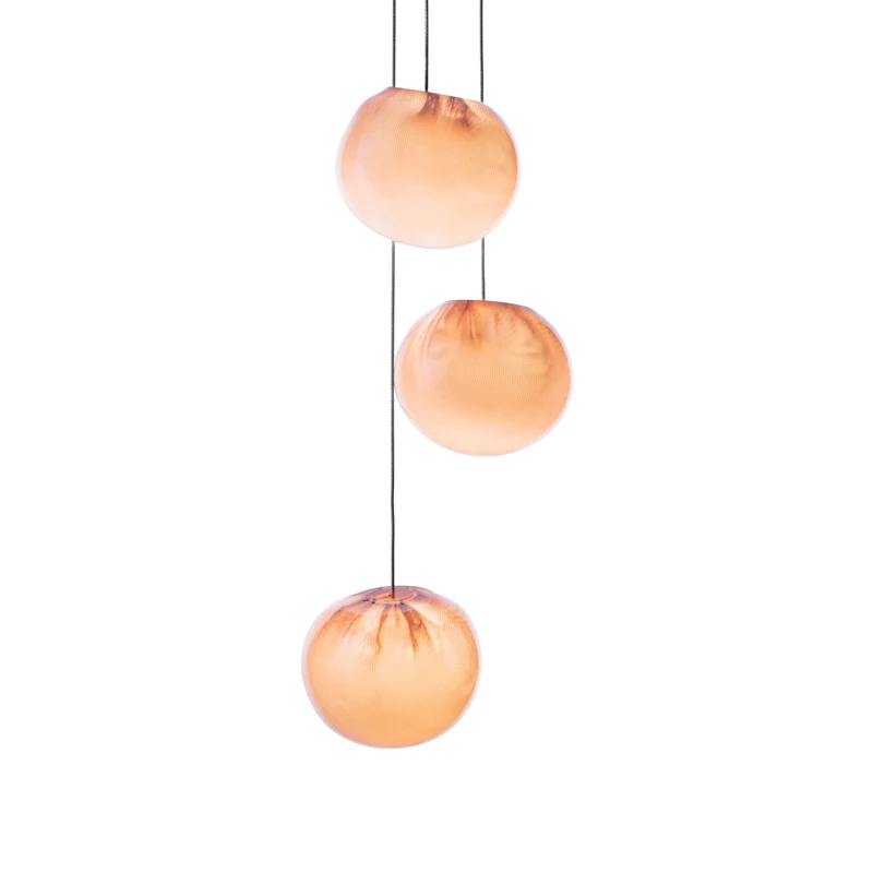 

Modern spherical handmade glass restaurant entrance lamp villa stair chandelier