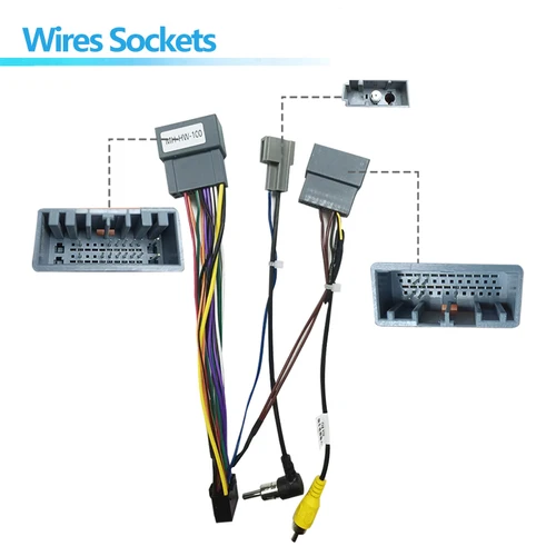 Imagen 2 del producto Adaptador de corriente para arnés de cables de Radio de coche, para honda fit city jazz civic reiz, 16 pines, Android, vídeo estéreo, GPS, Cable Multimedia ISO