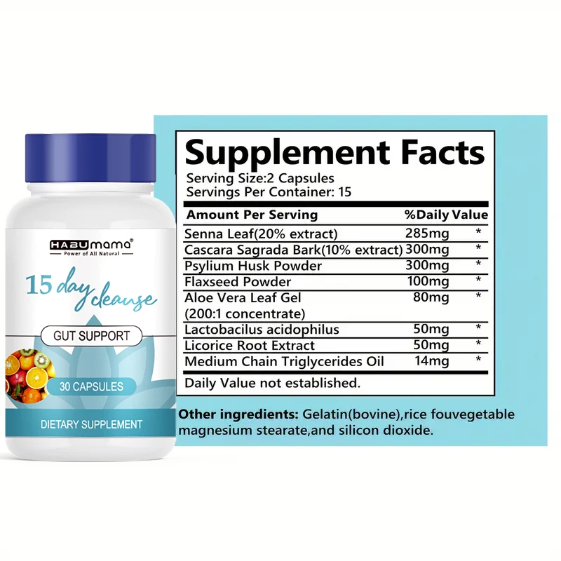 15 Day Cleanse [Sugar & Fat Cleanser] - 30 Capsules Per Bottle - Take 2 Capsules Daily For a 15-day Cleanse Plan