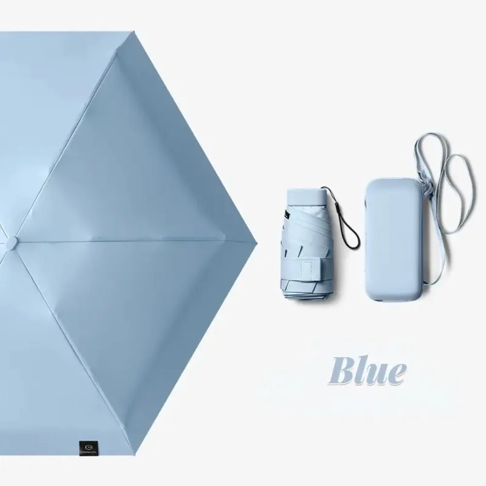 مظلة صغيرة مظلة كبسولة المطر والمطر ذات الاستخدام المزدوج المطر والحماية من الشمس في الهواء الطلق السفر مظلة من الشمس مظلة جيب #5