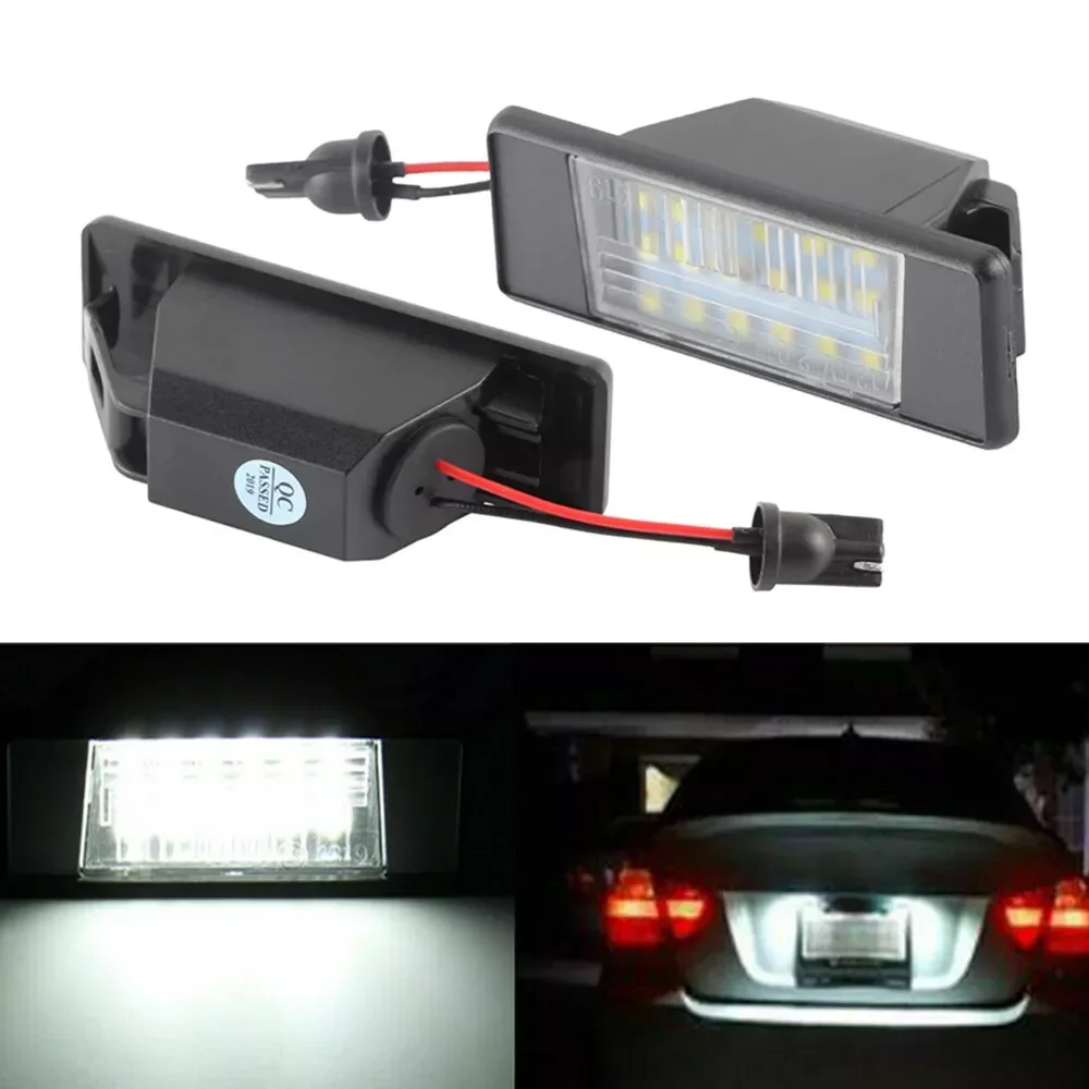 For Nissan Qashqai J11 Primera P12 Pathfinder R51 X-Trail T31 Juke F15 Micra Versa Infiniti Q50 2pcs 18 LED License Plate Light