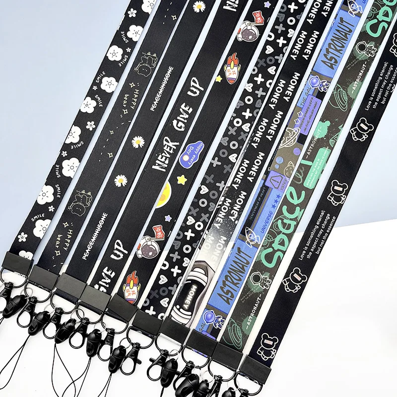 

Милый мультяшный ремешок, креативный длинный веревочный держатель для удостоверения личности, шейный ремешок, брелок с защитой от потери, прочный и прочный аксессуар для веревочных карт