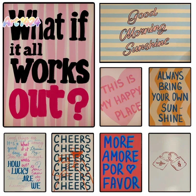 Fashion Vintage Quotes Wall Art Poster Inspirational Self Love Uplifting Motto College Girl Wall Art Home Dorm Aesthetic Deco