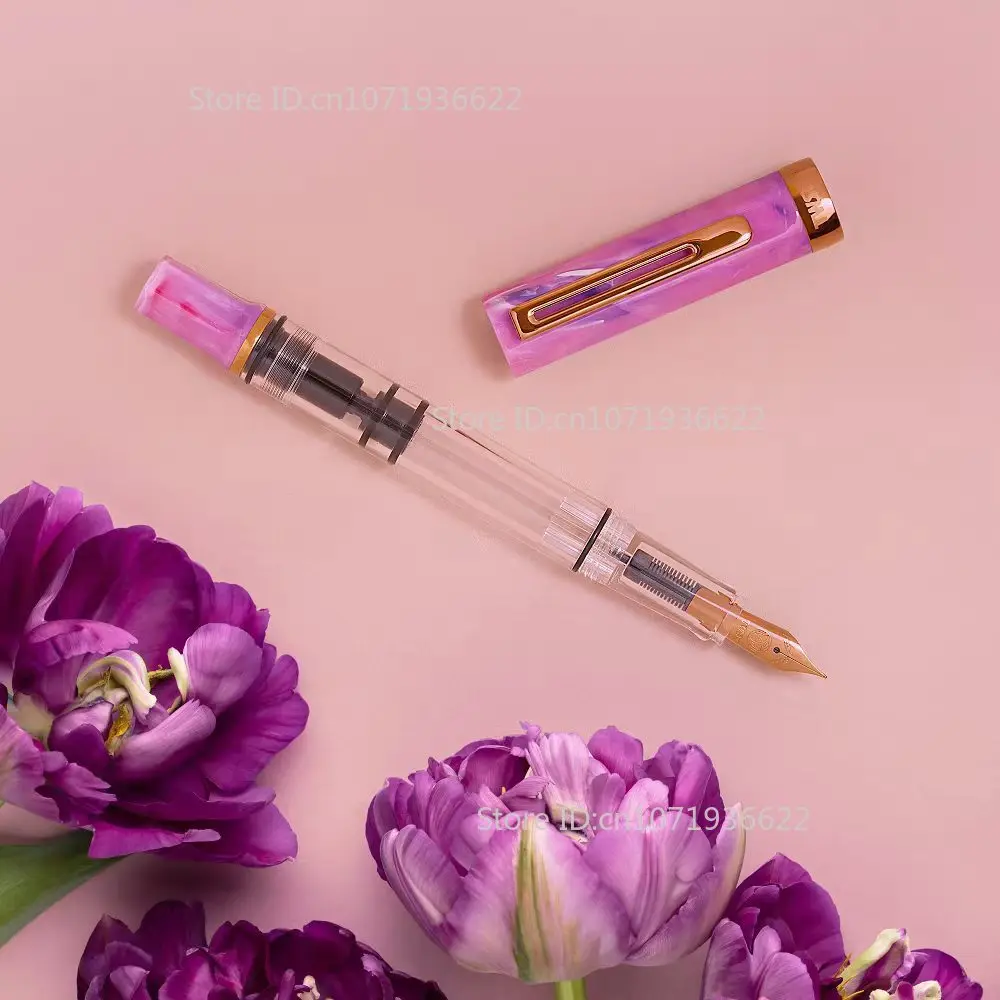 

Fluorite Bronze Family Limited Twsbi ECO Transparent Purple Ink Absorbing Piston Fountain Pen Marble Pattern Purple Gift Box