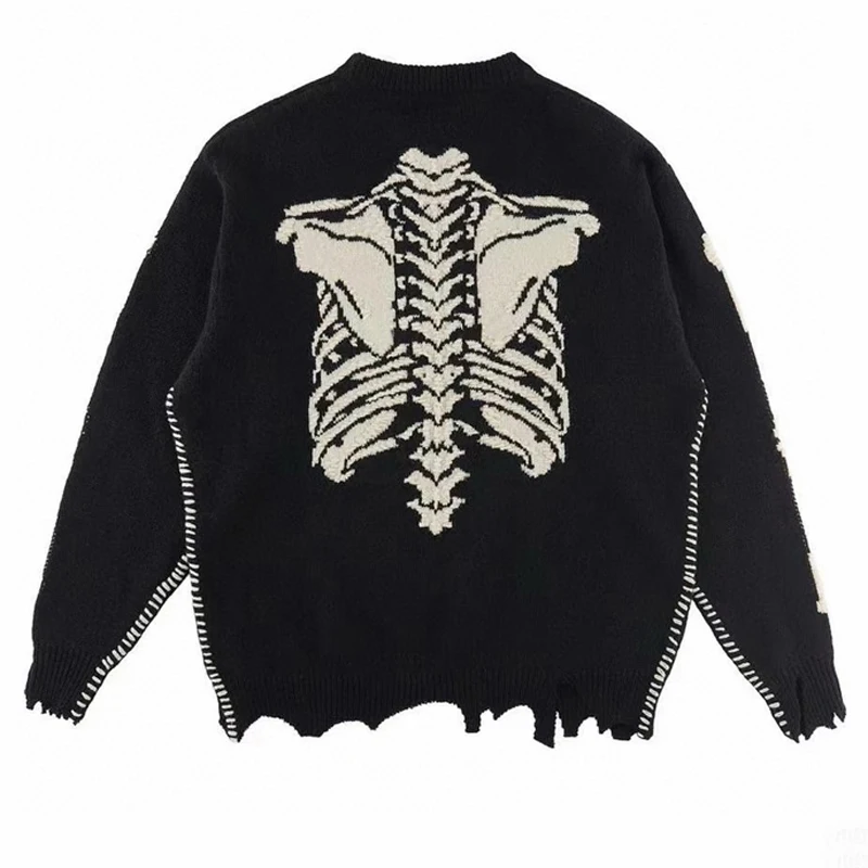 

European American Streetwear Saint Sweater Vintage Do Old Jacquard Sweatshirt Autumn Winter Casual Saint Knitted Pullover