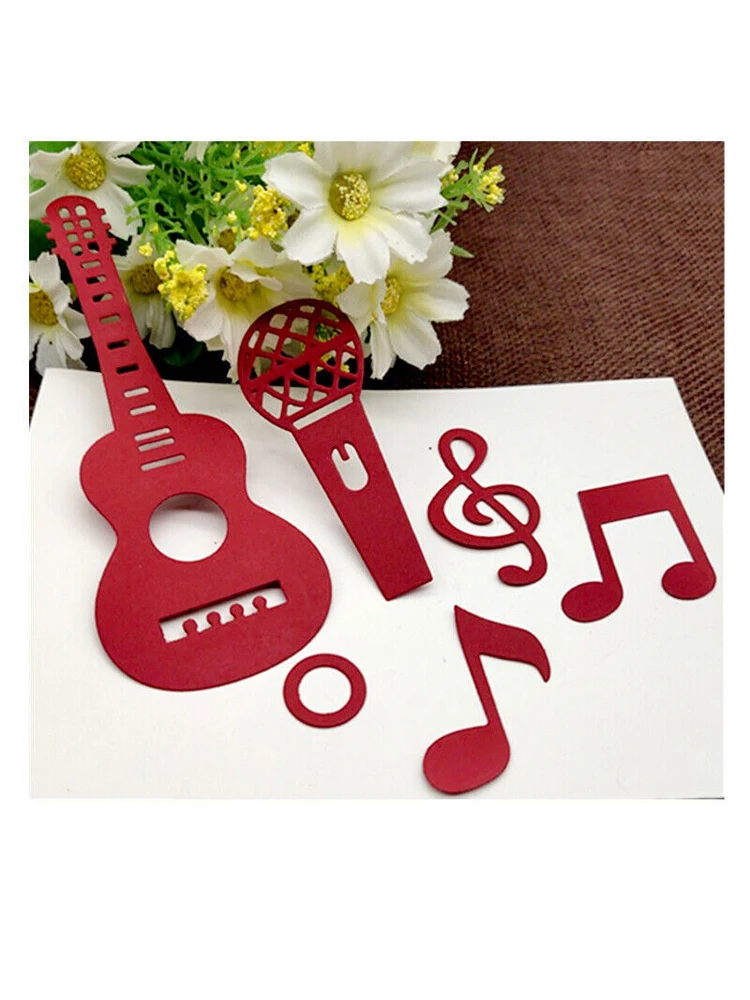 Guitar Musical Metal Cutting Dies Stencil Scrapbooking Diy Album Stamp Paper Card Embossing Decor Craft Knife Mould