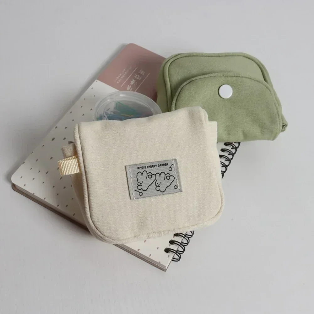 

Fashionable Coin Purse Solid Color Mini Cash Wallet Lightweight Cotton Headphone Bag Women Key Pouch Travel Card Holder