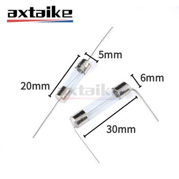 10 sztuk 5 × 20 6 × 30 250V F T F1A 2A 3A 4A 5A 6.3A 8A 10A 12A 15A 20A wzmacniacze kuchenka indukcyjna szybami bezpiecznik z przewodem 5*20mm 6*30mm