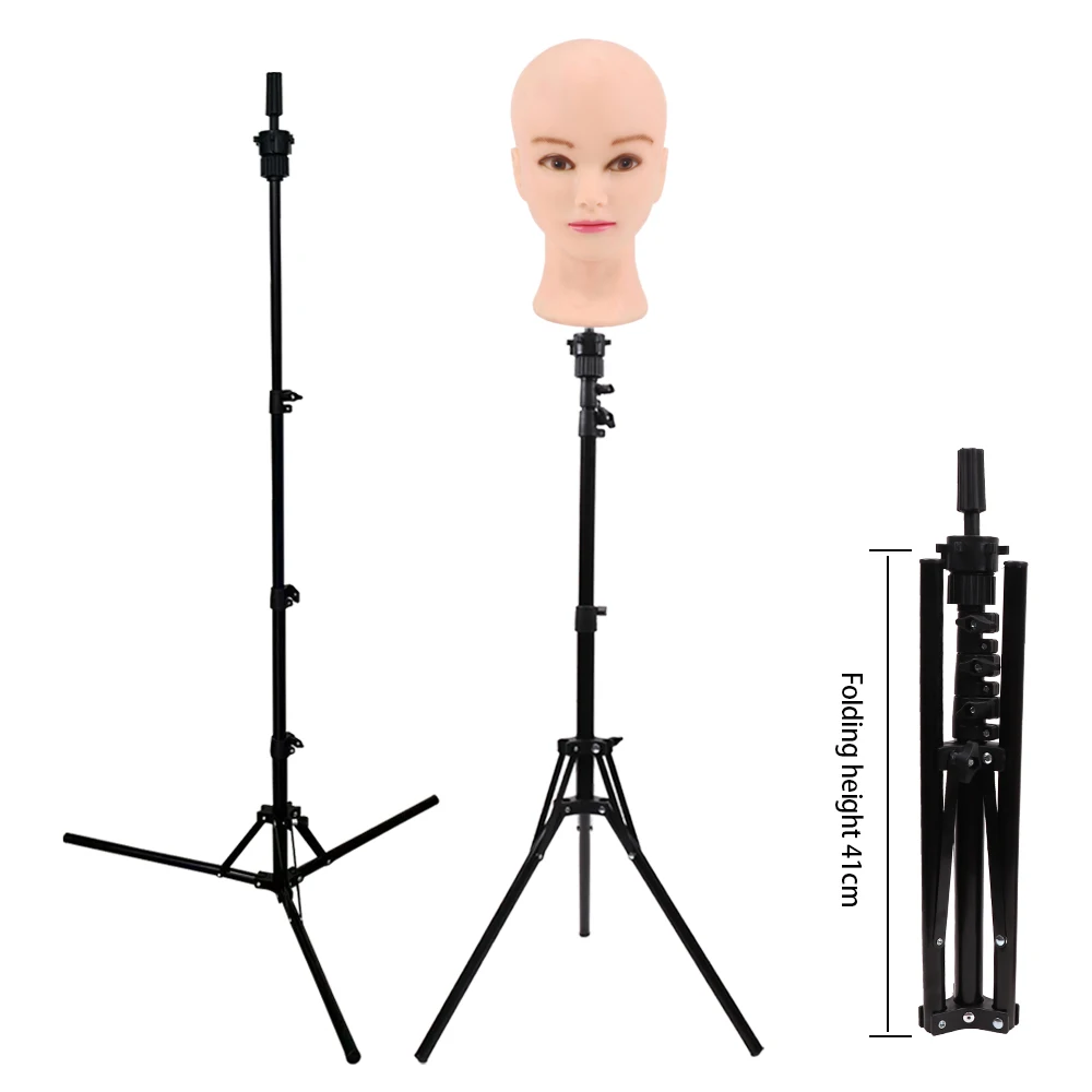 

Подставка для головы парика Штатив 1 шт. Регулируемый по высоте черный штатив Подставка для парика 360 ° Гладкая вращающаяся подставка для головы манекена из металлического материала ﻿