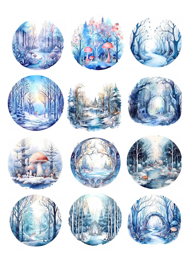 Winter Forest Elf Stickers Crafts And Scrapbooking stickers kids toys book Decorative sticker DIY Stationery