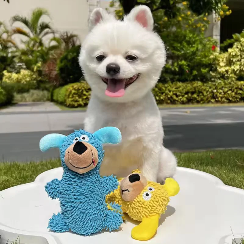 Plüsch-Quietschspielzeug für Hunde, Zahnpflege-Kauspielzeug, bissfest, interaktiv, für selbstständiges Spielen, für kleine und mittelgroße Welpen, gegen Langeweile, Haustierzubehör – Detail 3