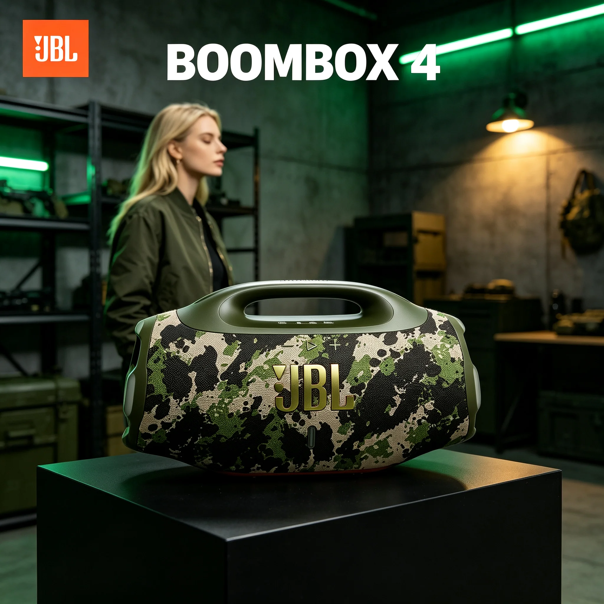JBL BOOMBOX 4 Portable Power Boombox, AI Sound Boost Technology, Waterproof Dustproof, Ideal For Beach And Boat Party