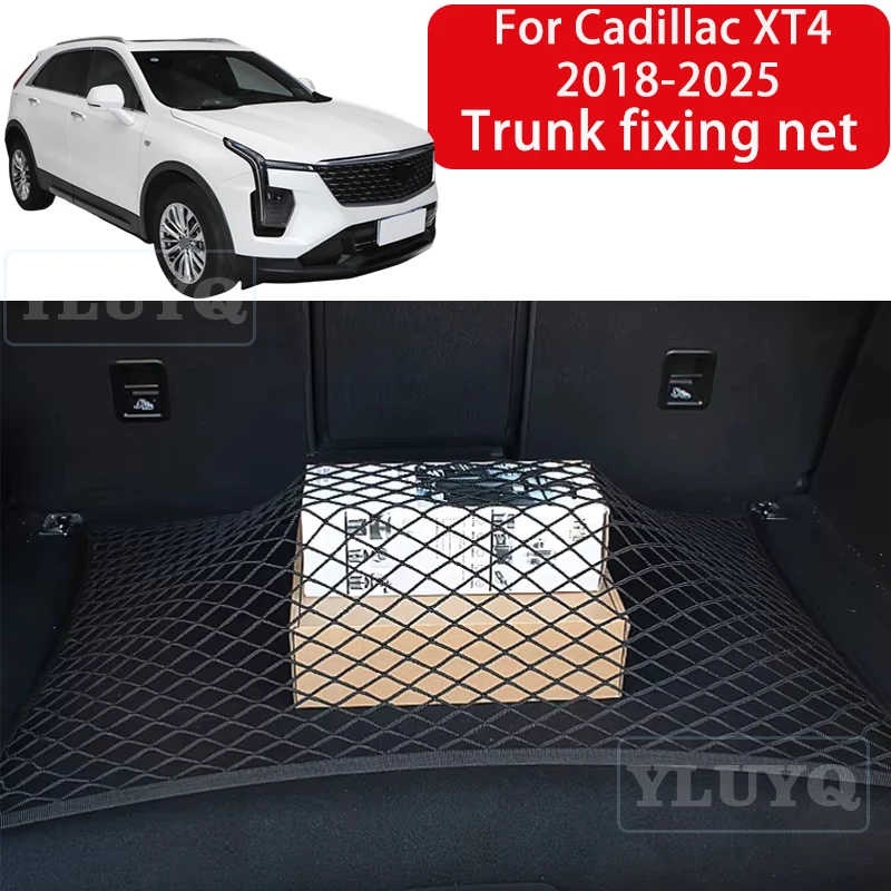 

Trunk Net Pocket for Cadillac XT4 2018-2025 Trunk Luggage Fixing Net Elastic Nylon Non-Slip Storage Bag Car Interior Accessories