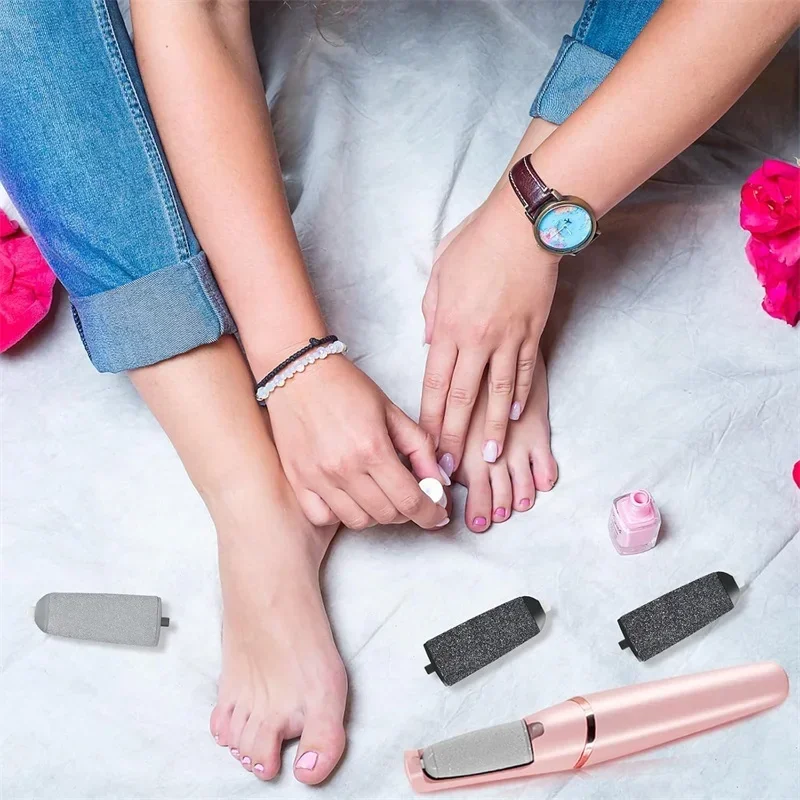 8 قطعة عجلات دوارة القدم فرك رئيس أدوات باديكير عبوة ملف استبدال رؤساء بكرات استبدال الأسطوانة القدم