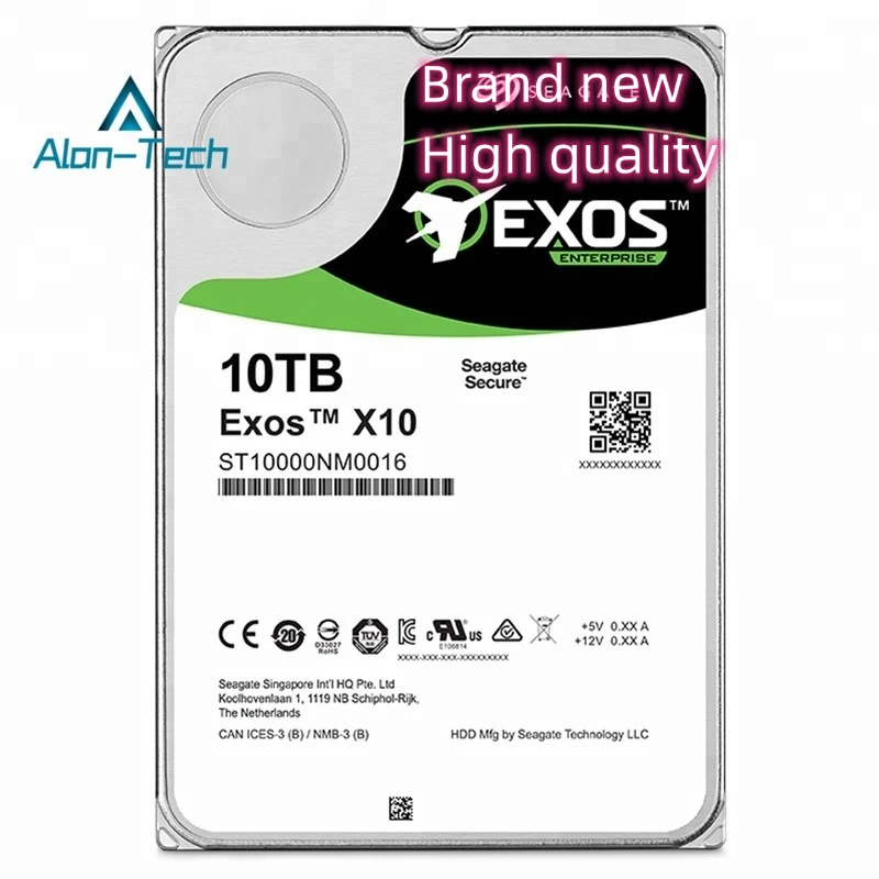 HDD interno Seagate Exos X10 para Sea-Gate, novo encaixotado, 7200RPM, SATA 6 Gb/s, 256MB, NL 10 TB, ST10000NM0016, 3,5"