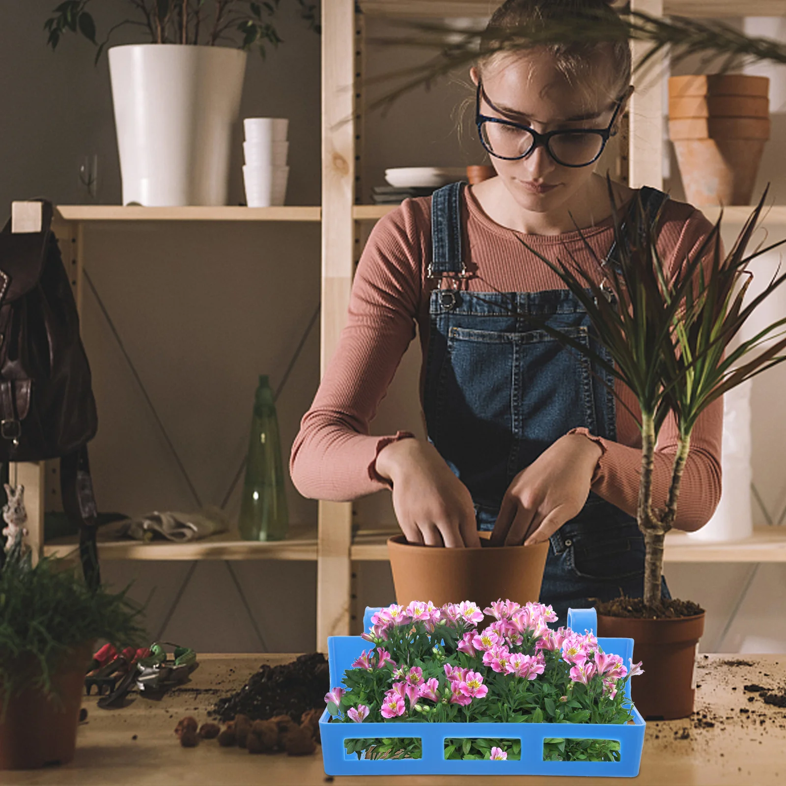 

Flower Stand Plastic Table Flower Basket For Railings Wedding Floral Holder Decorative Planter Stand Conference Event