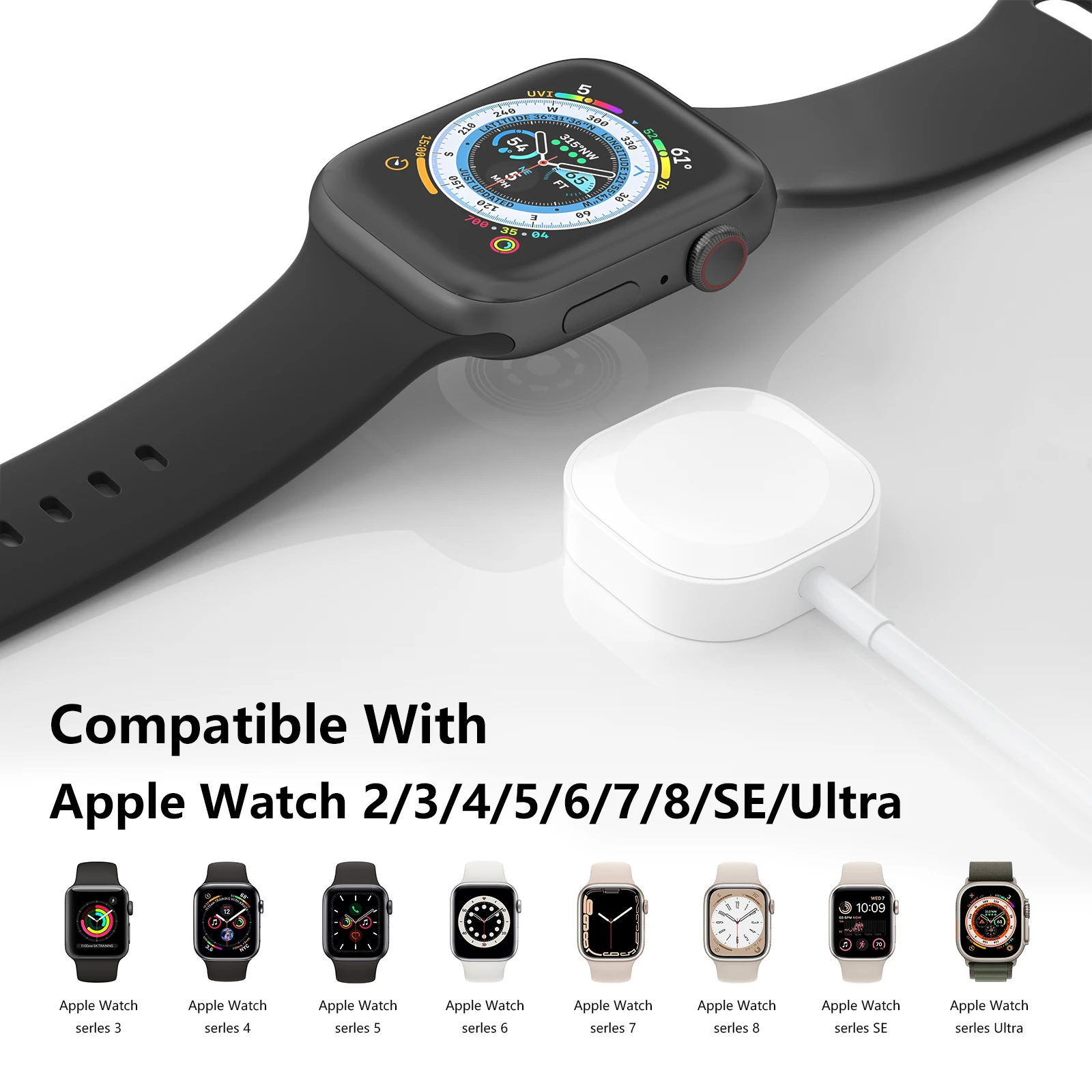 USB Type C Charger For Apple Watch Series Ultra 2 3 4 5 6 7 8 9 SE 100CM Charging Cable For iWatch Ultra 2 3 4 5 6 7 8 9 Charger