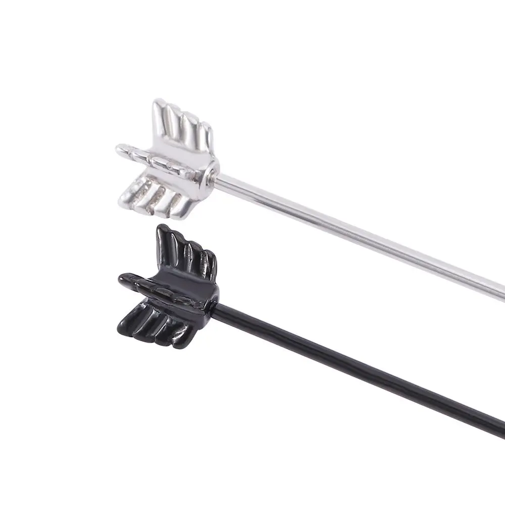 Fashion Long Silver Industrial  Barbell Stainless Steel Jewelry Ear Cartilage Arrow Piercing Stud Earring