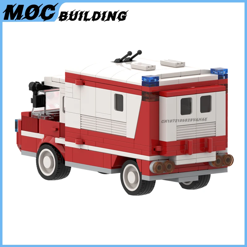 MOC-bloques de construcción de vehículos de rescate de emergencia para niños, modelo de ambulancia, juguetes de coche de montaje DIY, regalos de colección educativos para niños