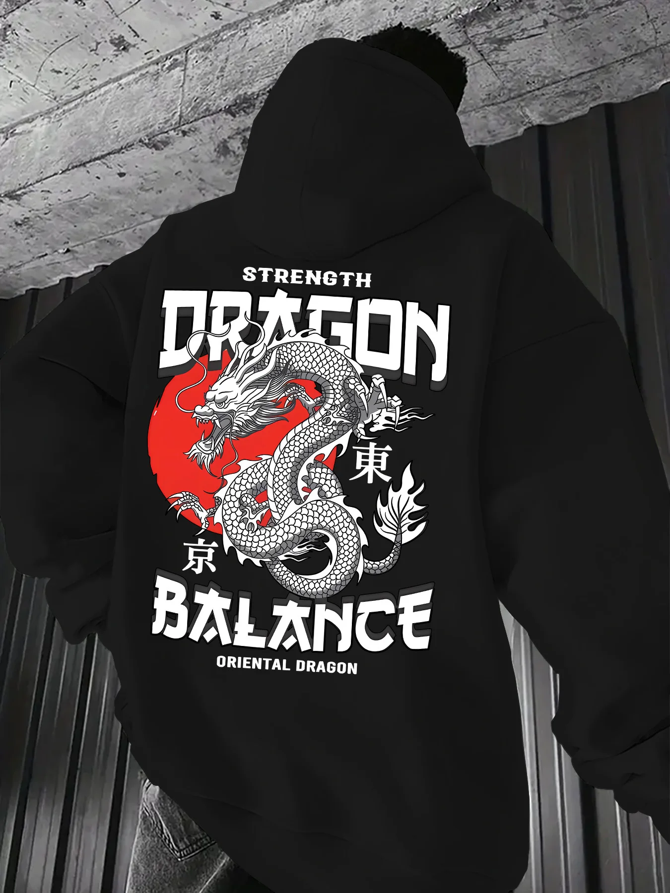 Sudadera con capucha para hombre con estampado de dragón de Tokio, perfecta para un look informal de otoño e invierno.