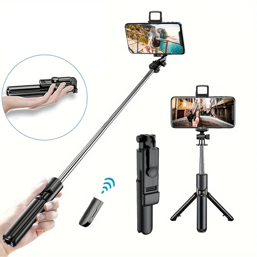 

With Fill Light 360-Degree Rotation Wireless Bluetooth Selfie Stick Remote Shutter Tripod For iphone xiaomi huawei Phone Holder