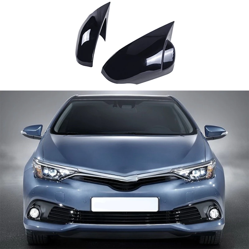 1Pair Car Baked Black Rear View Mirror Cover 2013-2018 For Toyota AURIS Rear View Mirror Modification Replacement Parts