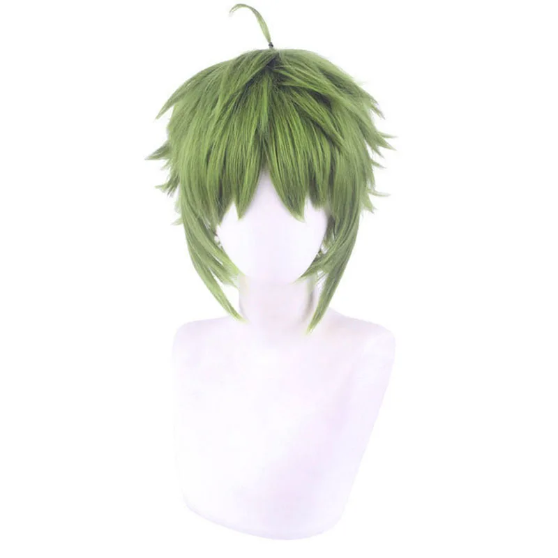 Anime Sylphiette Cosplay Wig Green And White Short Synthetic Hair Elf Ears Earring For Women Men Halloween Costume Party Props - view 4