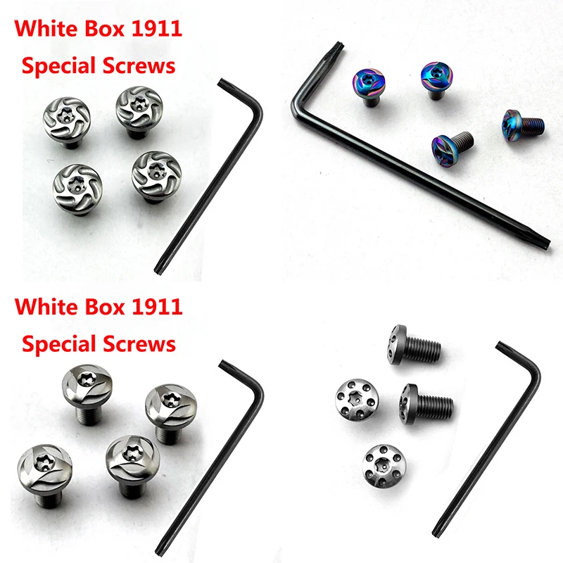 1 Set 3Types Custom Stainless Steel Grip M4 Screws for White Box 1911 Wood Handle Guard Make Modification Accessories Parts Nail